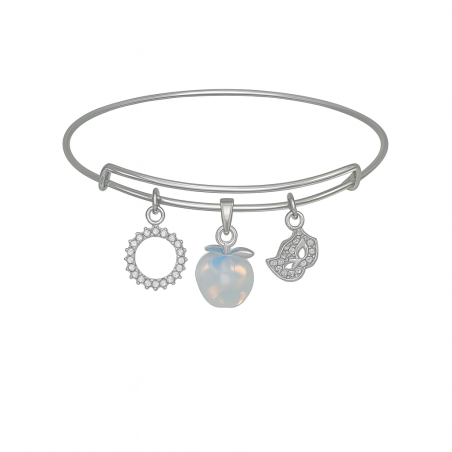 Les Trois Symboles - Bracelet Jonc plaqué argent 925