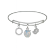 Les Trois Symboles - Bracelet Jonc plaqué argent 925