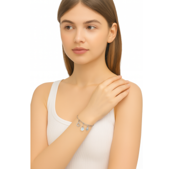 Les Trois Symboles – Bracelet plaqué argent 925 artisanal