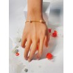 Bracelet doré en acier avec perles couleur pêche élégantes Bracelet doré en acier avec perles couleur pêche élégantes