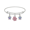 Jardin Enchanté – Bracelet plaqué argent 925 artisanal, fleur & papillons