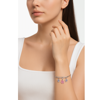 Jardin Enchanté – Bracelet plaqué argent 925 artisanal