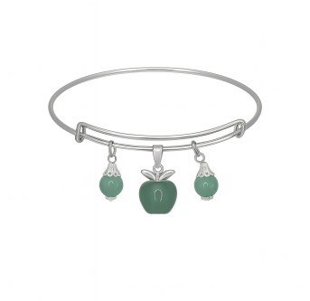 Pomme d’Émeraude – Bracelet plaqué argent 925 artisanal 