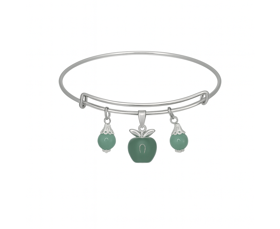 Pomme d’Émeraude – Bracelet plaqué argent 925 artisanal Pomme d’Émeraude – Bracelet plaqué argent 925 artisanal