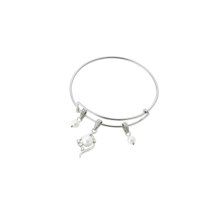 Lune Couronnée– Bracelet plaqué argent 925 artisanal & perles