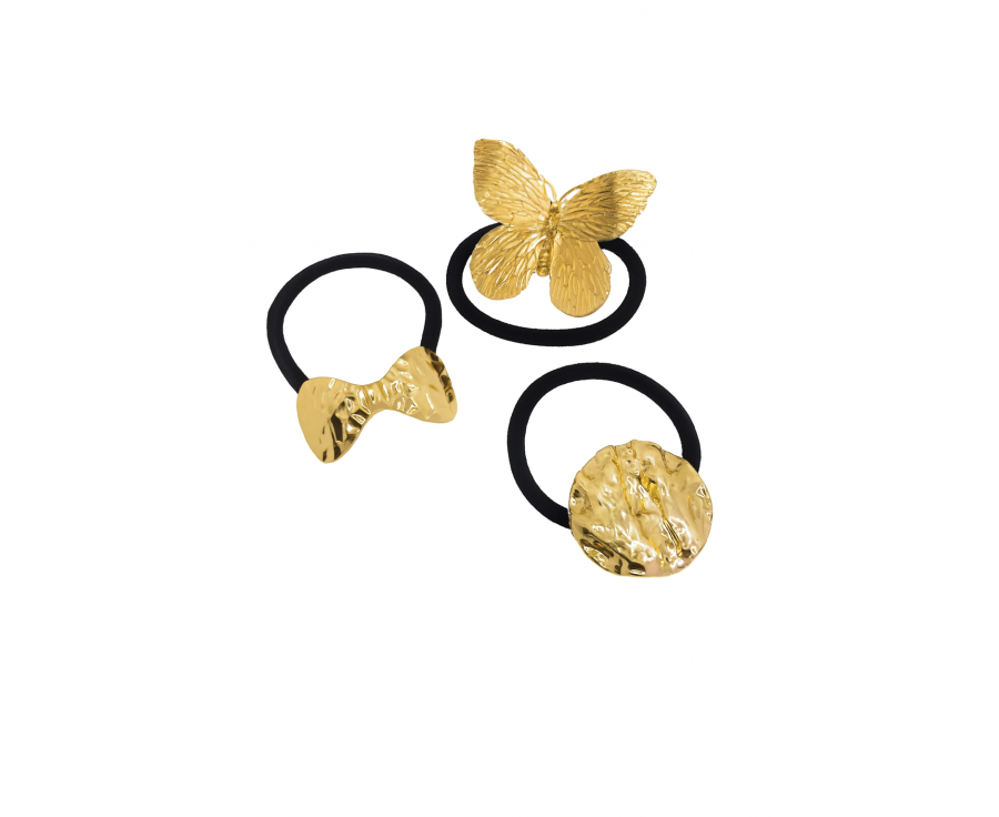 Collection Trio Doré – Élastiques Bijou Pastel Luxe Collection Trio Doré – Élastiques Bijou Pastel Luxe