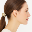 Élastique cheveux bijou Fleur Dorée – perle et pétales strassés Élastique cheveux bijou Fleur Dorée – perle et pétales strassés