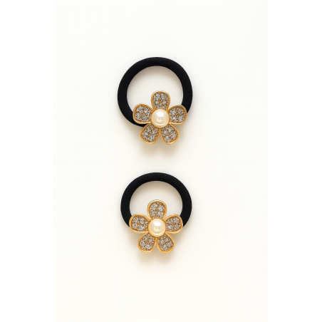 Élastique cheveux bijou Fleur Dorée - élastique bijou