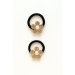 Élastique cheveux bijou Fleur Dorée – perle et pétales strassés Élastique cheveux bijou Fleur Dorée – perle et pétales strassés
