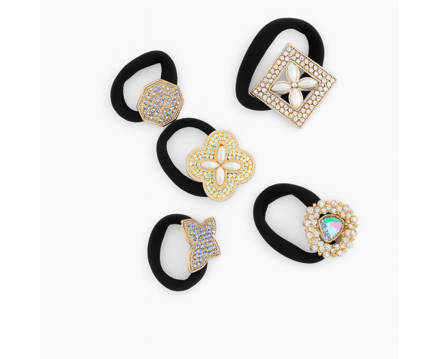 Bijou de Mèche – Élastiques cheveux bijoux dorés variés Bijou de Mèche – Élastiques cheveux bijoux dorés variés