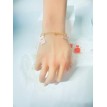 Vie en Rose – Bracelet ajustable perles bicolores et pendentif acier inoxydable doré Vie en Rose – Bracelet ajustable perles bicolores et pendentif acier inoxydable doré