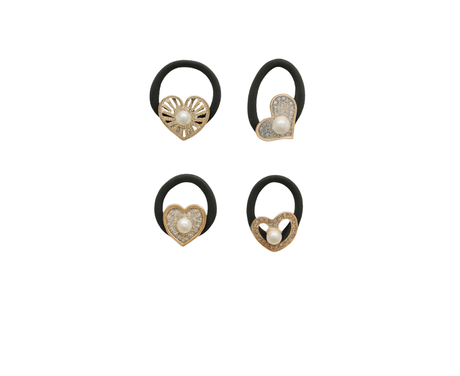 coeurs Précieux – Élastiques cheveux bijoux dorés et nacrés coeurs Précieux – Élastiques cheveux bijoux dorés et nacrés