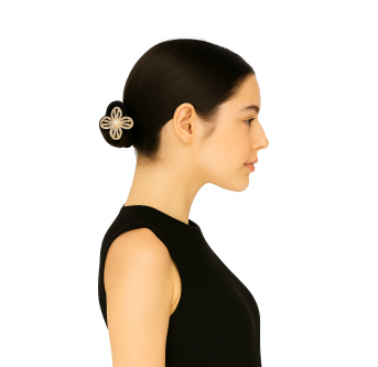 Élastique Bijou Fleur Nocturne – Doré, Ajouré, Perle Nacrée