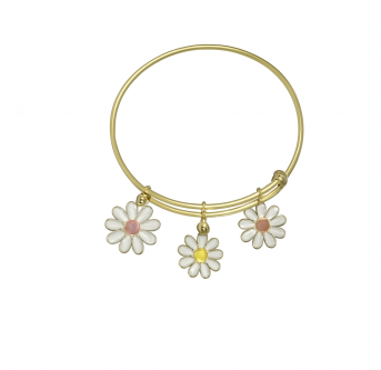 Trio de Marguerites - Bracelet Jonc