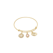 Charms Cœurs & Goutte Rose - Bracelet Jonc 24 K 
