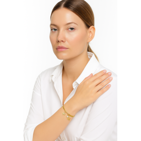 Charms Papillons & Nacre blanche