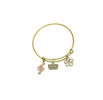 Bracelet jonc plaqué or 24K – Les Trois symboles