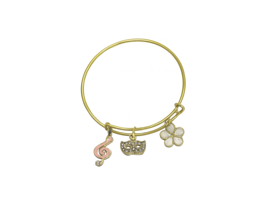 Les Trois Symboles Bracelet jonc plaqué or 24K 