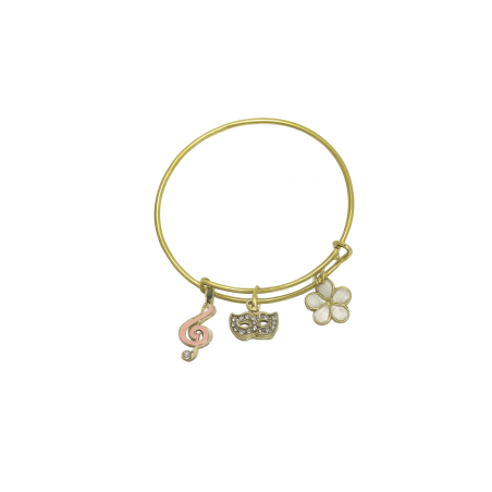 Bracelet jonc plaqué or 24K – Les Trois symboles