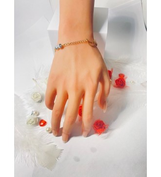 Bracelet avec perles originales et pendentif lune