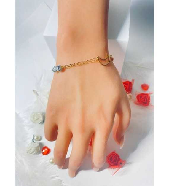 Clair de Lune – Bracelet plaqué or 24 K avec perles originales