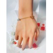 Clair de Lune – Bracelet plaqué or 24 K en acier inoxydable avec perles originales et pendentif Clair de Lune – Bracelet plaqué or 24 K en acier inoxydable avec perles originales et pendentif