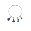 Noël au Poignet – Bracelet charms festifs en acier  Noël au Poignet – Bracelet charms festifs en acier