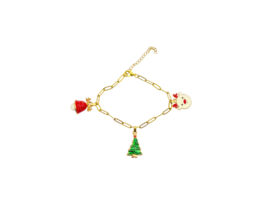 Lumière du Pôle – Bracelet de Noël en acier  Lumière du Pôle – Bracelet de Noël en acier