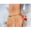 Clair de Lune – Bracelet plaqué or 24 K en acier inoxydable avec perles originales et pendentif Clair de Lune – Bracelet plaqué or 24 K en acier inoxydable avec perles originales et pendentif
