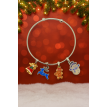 Lumière de Sapin – Bracelet charms Noël en acier  Lumière de Sapin – Bracelet charms Noël en acier