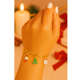 Lumière du Pôle – Bracelet de Noël en acier