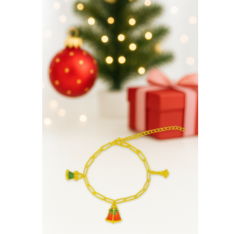 Neige en Charms – Bracelet de Noël en acier