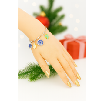 Bracelet Éclats d’Hiver – Bijou de Noël en acier