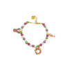 Flocon Doré – Bracelet de Noël en acier avec charms festifs  Flocon Doré – Bracelet de Noël en acier avec charms festifs