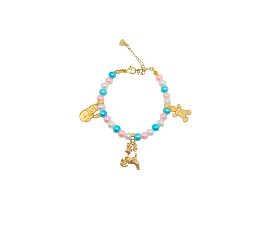 Charms de Fêtes – Bracelet de Noël en perles avec breloques festives  Charms de Fêtes – Bracelet de Noël en perles avec breloques festives