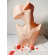 Perles Platines – Collier long en argent 925 avec perles cuivrées et pendentif raffiné Perles Platines – Collier long en argent 925 avec perles cuivrées et pendentif raffiné