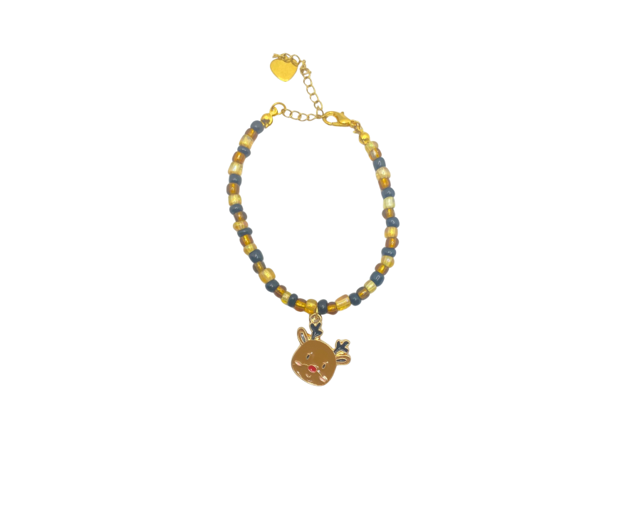Pétales d’Hiver – Bracelet de Noël en perles avec charms  Pétales d’Hiver – Bracelet de Noël en perles avec charms