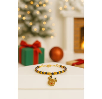 Pétales d’Hiver – Bracelet de Noël en perles avec charms