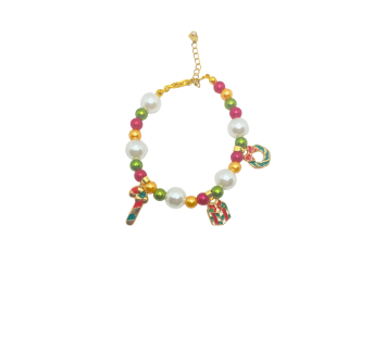 Ronde Polaire – Bracelet de Noël en perles avec charms flocon, étoile, sapin 