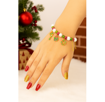 Ronde Polaire – Bracelet de Noël en perles avec charms
