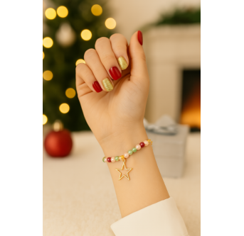 Noël Gourmand – Bracelet en perles avec charms