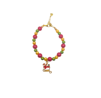 Lueur de Sapin – Bracelet de Noël en perles avec charms 