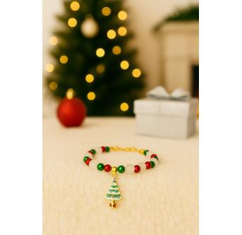Talisman d’Hiver – Bracelet de Noël en perles avec charms