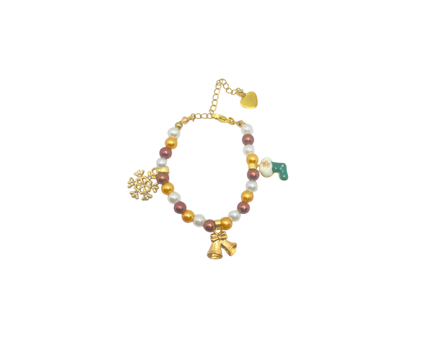 Féerie de Perles – Bracelet de Noël en perles avec charms  Féerie de Perles – Bracelet de Noël en perles avec charms