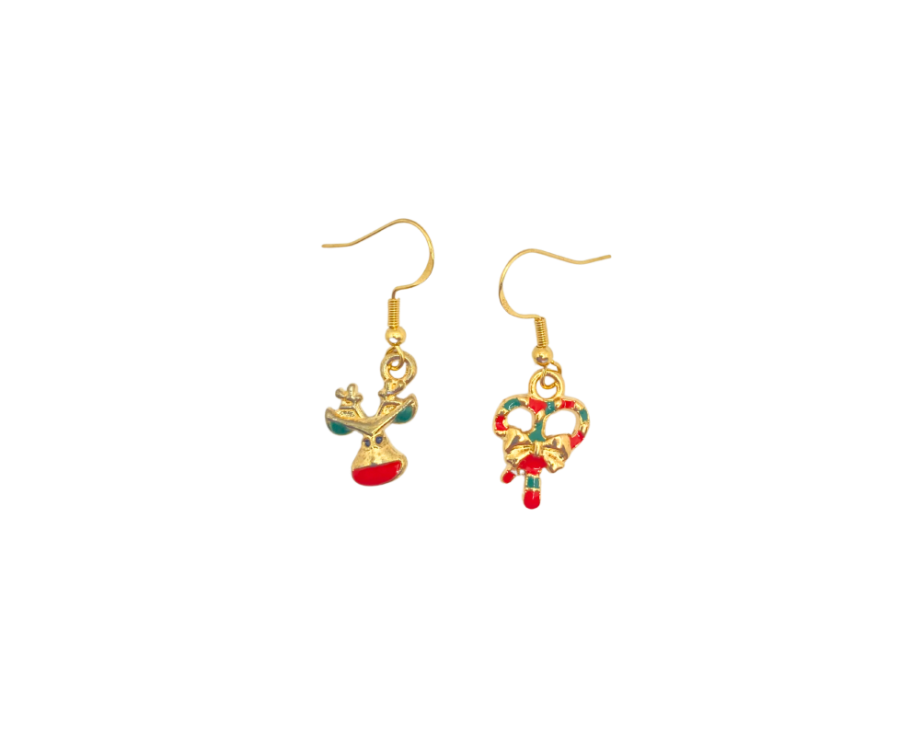 Boucles d’oreilles Un Renne, un Bonbon – Noël doré AU2Bijoux Boucles d’oreilles Un Renne, un Bonbon – Noël doré AU2Bijoux