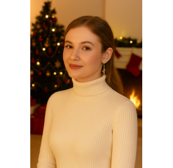 Boucles d’oreilles Un Renne, un Bonbon – Noël doré AU2Bijoux 