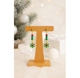 Boucles d’oreilles dorées Eveil Polaire – charms artisanaux