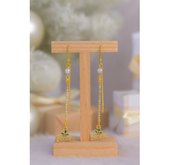 Boucles d’oreilles dorées Couronne Royale – charms artisanaux