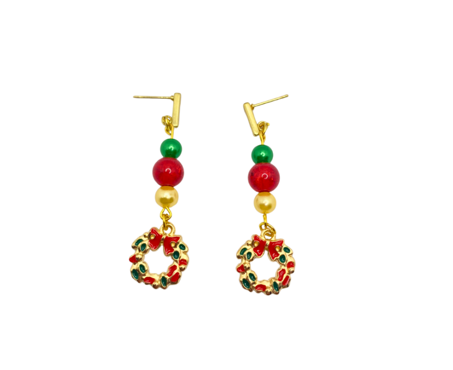 Boucles d’oreilles dorées Fête Enchantée – charms artisanaux Boucles d’oreilles dorées Fête Enchantée – charms artisanaux