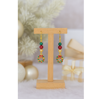 Boucles d’oreilles dorées Fête Enchantée – charms artisanaux